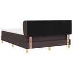 Lit box spring vidaXL avec matelas marron foncé 140x200 cm en tissus