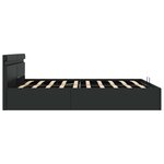 vidaXL Cadre de lit à rangement hydraulique sans matelas avec LED noir