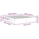 vidaXL Cadre de lit sans matelas chêne fumé 180x200 cm