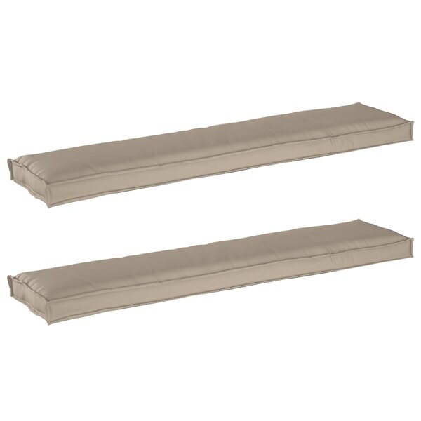 vidaXL Coussins de palette pour banc 2 Pièces Taupe 180x40x8 cm Tissu Oxford