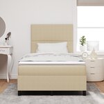 vidaXL Lit Box Spring avec Matelas Vert Clair Gris 120x200 cm Tissu en Velours