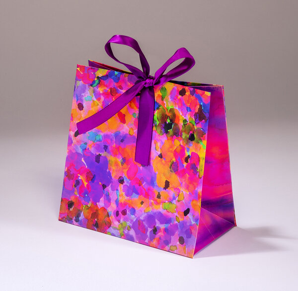 Sac cadeau pink floral pmcl 18 x h 18 fleurs