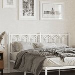 vidaXL Tête de lit métal blanc 150 cm