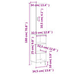 vidaXL Buffet haut Sonoma gris 34 5x34x180 cm Bois d'ingénierie