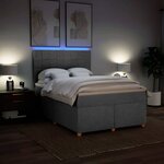 vidaXL Sommier à lattes de lit avec matelas Gris clair 160x200cm Tissu