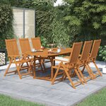 vidaXL Ensemble à manger d'extérieur 7 Pièces Bois d'acacia solide