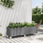 vidaXL Jardinière à roulettes gris clair 160x50x54 cm PP