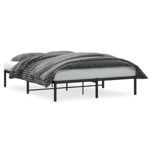 vidaXL Cadre de lit métal noir 150x200 cm