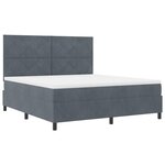 Lit à ressorts vidaXL avec matelas gris foncé super king en velours