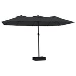 vidaXL Parasol à double tête noir 449x245 cm