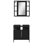 vidaXL Ensemble de meubles salle de bain 2 Pièces noir bois d'ingénierie