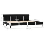 vidaXL Cadre de lit avec LED sans matelas noir 180x200 cm