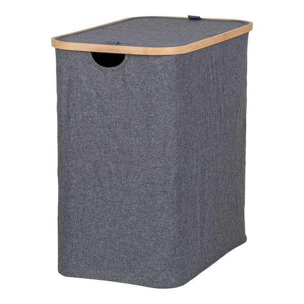 Panier à linge en bambou gris foncé 54 x 33 x 54 cm