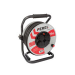 Perel enrouleur de câble en néoprène professionnel 40 m 4 prises
