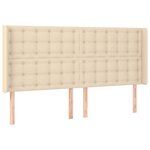 vidaXL Sommier à lattes de lit matelas et LED Crème 200x200 cm Tissu
