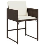 vidaXL Ensemble à manger de jardin et coussins 17 Pièces marron rotin