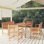 vidaXL Ensemble à manger de jardin 5Pièces Bois de teck massif