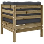 vidaXL Salon de jardin 4 Pièces avec coussins bois de pin imprégné