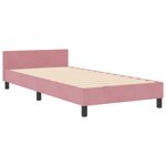 Cadre de lit en velours rose vidaXL 90x190 cm