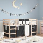 vidaXL Lit mezzanine enfants avec rideaux sans matelas 90x190 cm