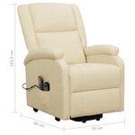 vidaXL Fauteuil de massage Crème Similicuir
