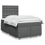 vidaXL Sommier à lattes de lit avec matelas Gris foncé 120x200cm Tissu