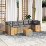 vidaXL Salon de jardin avec coussins 8 Pièces beige résine tressée