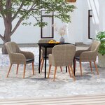 vidaXL Ensemble à manger de jardin et coussins 5 Pièces Marron