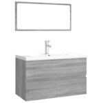 vidaXL Meubles de salle de bain Sonoma gris Bois d'ingénierie