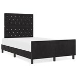 Cadre de lit en velours noir 120x190 cm