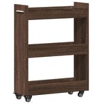 vidaXL Armoire avec roues chêne marron 60x22x79 cm bois d'ingénierie