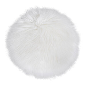 Coussin de siège rond en peau d'agneau artificielle ivoire Ø 35 cm