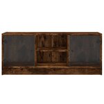 vidaXL Meuble TV avec portes en verre chêne fumé 102x37x42 cm