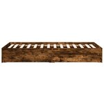 vidaXL Cadre de lit et tiroirs chêne fumé 90x200 cm bois d'ingénierie