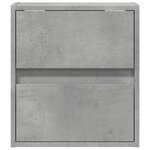 vidaXL Meuble TV mural avec lumières LED gris béton 41x31x45 cm