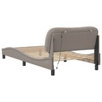 vidaXL Cadre de lit avec LED sans matelas taupe 100x200 cm tissu