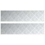 vidaXL Plaques en Aluminium 2 Pièces Antidérapantes 80x20 cm