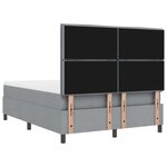 vidaXL Lit à ressorts avec matelas & LED Gris clair 160x200 cm Tissu