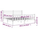 vidaXL Cadre de lit avec tête de lit 200x200 cm bois massif
