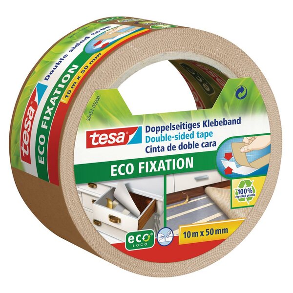 Ruban adhésif double face Ecologo - 50 mm x 10 m (boîte 6 x 10 mètres)