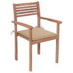 vidaXL Chaises de jardin empilables avec coussins lot de 8 Teck solide