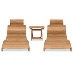 vidaXL Salon de jardin pliable 3 Pièces Bois de teck solide