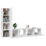 vidaXL Ensemble de meubles TV 4 Pièces Blanc Bois d'ingénierie