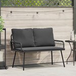 Banc de jardin vidaXL Noir 114x64x78 cm Poly Rattan