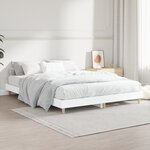 vidaXL Cadre de lit sans matelas blanc 140x190 cm bois d'ingénierie