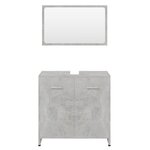 vidaXL Meubles de salle de bain Gris béton Bois d'ingénierie