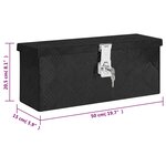 vidaXL Boîte de rangement Noir 50x15x20 5 cm Aluminium