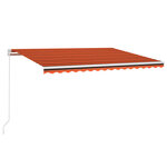 vidaXL Auvent manuel rétractable 400x350 cm Orange et marron