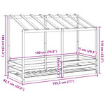 vidaXL Lit pour enfants avec toit 75x190 cm bois massif de pin