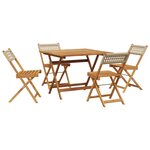 vidaXL Ensemble à manger de jardin 5 Pièces résine tressée et bois massif